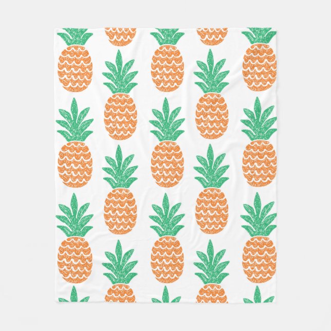 fun pineapple seamless pattern fleece blanket (Front)
