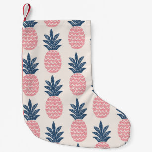 Fun pineapple seamless pattern small christmas stocking