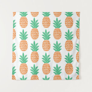 fun pineapple seamless pattern tapestry