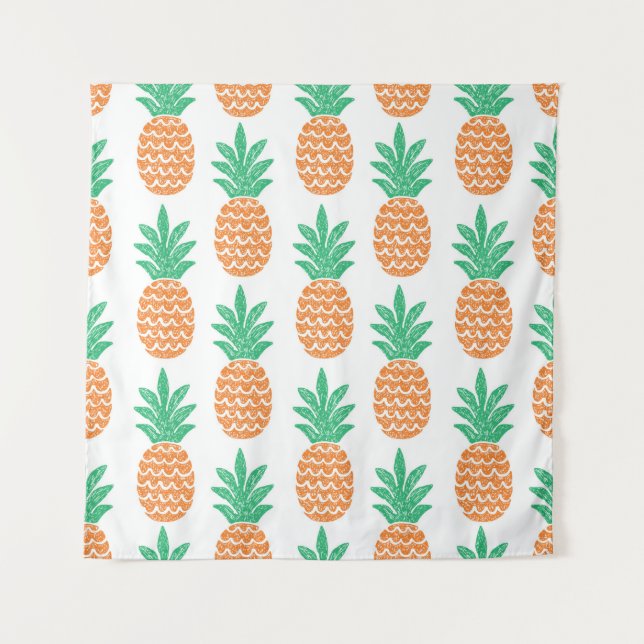 fun pineapple seamless pattern tapestry (Front)