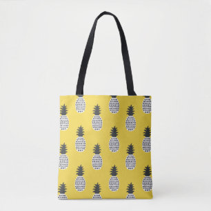 Fun pineapple seamless pattern tote bag