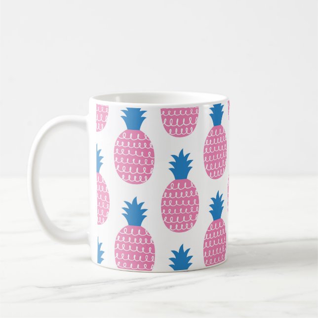 Fun pineapple seamless pattern vintage illustratio coffee mug (Left)