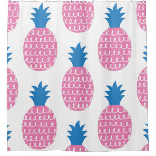 Fun pineapple seamless pattern vintage illustratio shower curtain