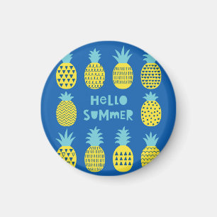 Fun Pineapple Vintage Card Design Magnet