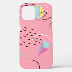 Fun Pink 1990s Throwback Graphics iPhone 12 Case