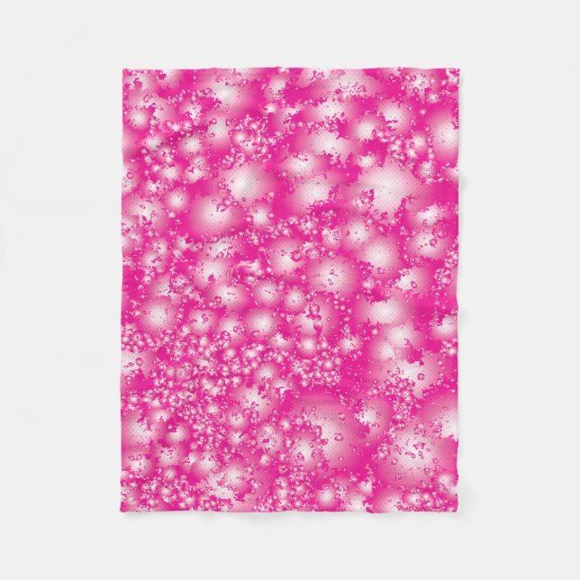 Fun PINK Abstract Ink Super Splash pattern Fleece Blanket (Front)