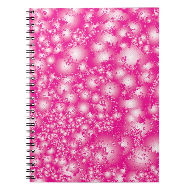 Fun PINK Abstract Ink Super Splash pattern Notebook (Front)