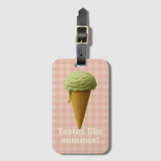 Fun pink and green summer luggage tag
