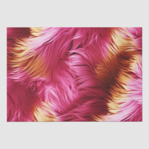 Fun Pink and Orange faux monster fur texture Tissue Paper