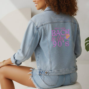 Fun Pink and Purple 90s Retro Bachelorette Denim Jacket