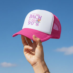 Fun Pink and Purple 90s Retro Bachelorette Trucker Hat