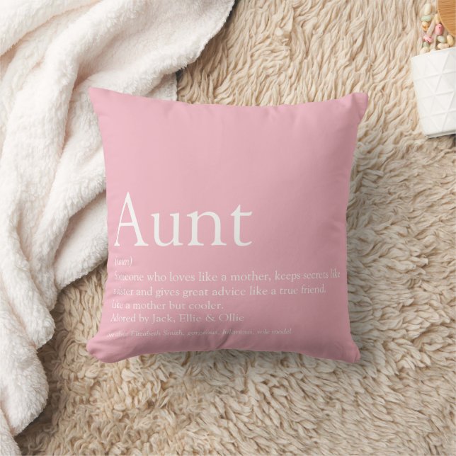 Fun Pink Aunt Definition Quote Cushion (Blanket)