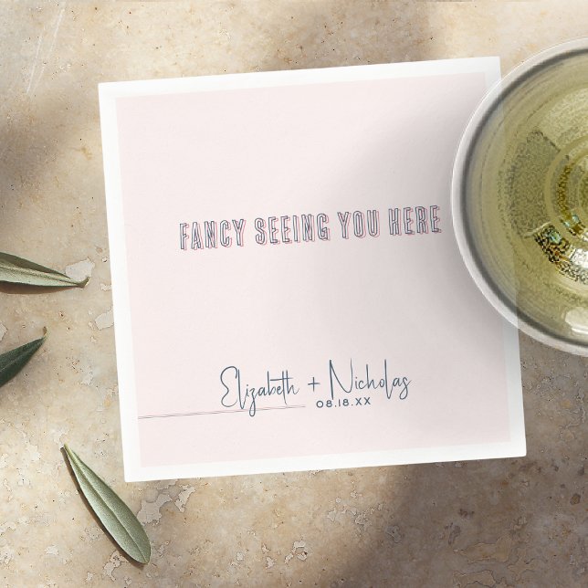 Fun Pink & Blue Wedding Napkins (Creator Uploaded)