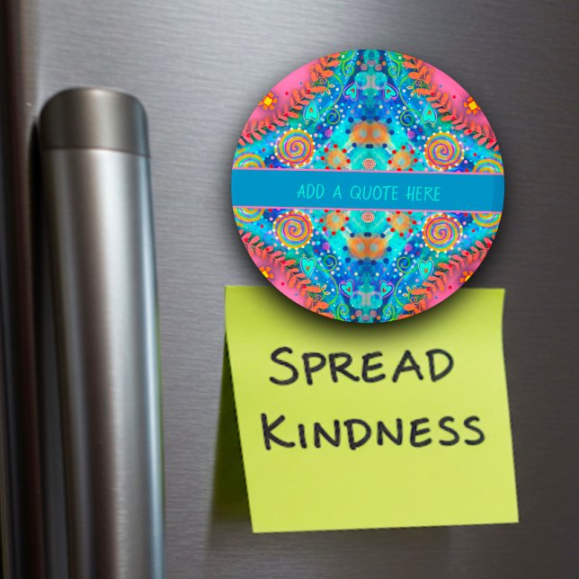 Fun Pink Boho Personalised Inspirivity Magnet (Creator Uploaded)