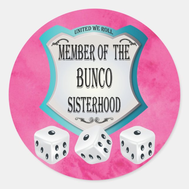 Fun Pink Bunco Fundraiser Classic Round Sticker (Front)