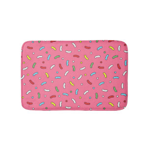 Fun Pink Candy Sprinkles Pattern  Bath Mat