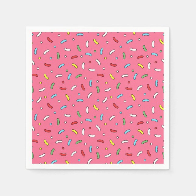 Fun Pink Candy Sprinkles Pattern Napkin (Front)