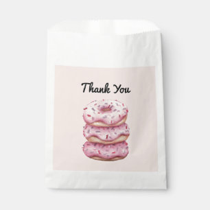 Fun Pink Doughnut Sprinkles Custom Thank You Favour Bag