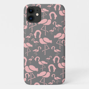 Fun Pink Flamingo bird art iPhone 11 Case