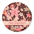 Fun Pink Flowers Personalised Inspirivity Magnet
