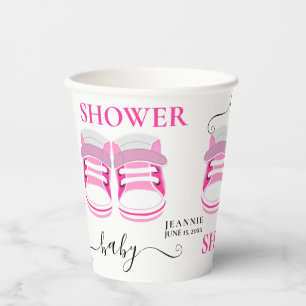 Fun Pink Girl Baby Shoes BABY SHOWER Paper Cups