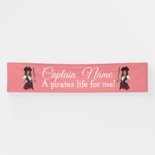 Fun Pink Girl Pirate  Banner