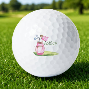 Fun Pink Golf Club Personalised Monogram Balls