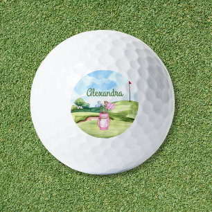 Fun Pink Golf Club Personalised Monogram Balls