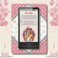 Fun Pink Knitted Text Message Thank You Cards