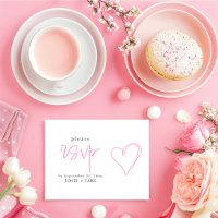 Fun pink love heart rsvp enclosure