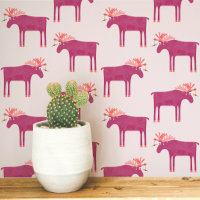 Fun Pink Moose Elk Pattern