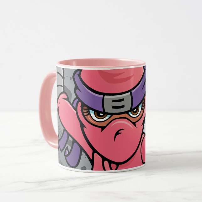 Fun Pink Ninja Mug (Front Left)