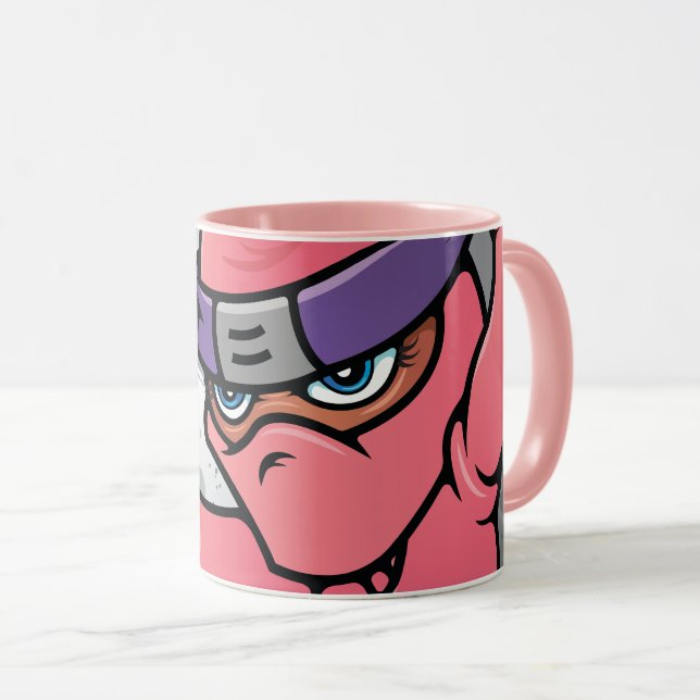 Fun Pink Ninja Mug (Front Right)