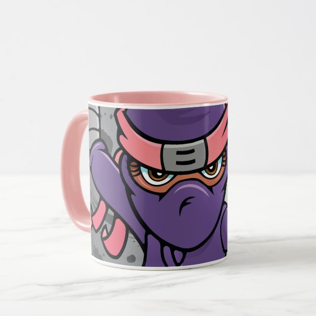 Fun Pink Ninja Mug (Front Left)