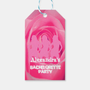 Fun pink party girls personalised bachelorette gift tags