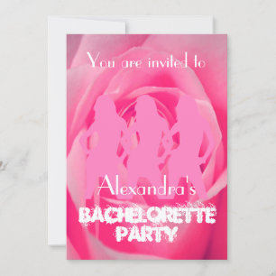 Fun pink party girls personalised bachelorette invitation