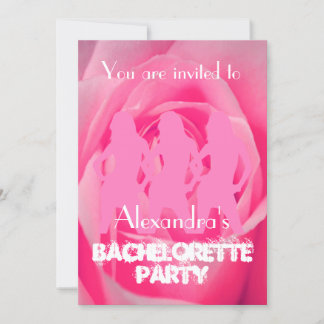 Fun pink party girls personalised bachelorette invitation