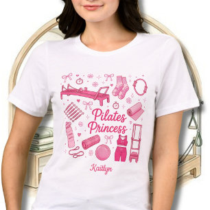 Fun Pink Pilates Princess Coquette Workout Name Tri-Blend Shirt