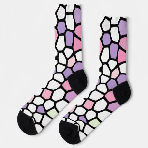 Fun Pink Purple Mosaic Crazy Socks
