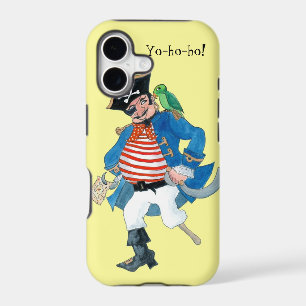 Fun Pirate and Parrot on Pale Lemon Yellow