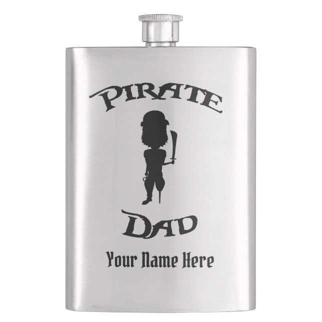 Fun Pirate Dad  Hip Flask (Front)