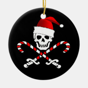 Fun Pirate Flag Santa Christmas Ornament
