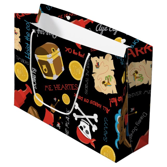 Fun Pirate pattern kids fun gift bag (Front Angled)