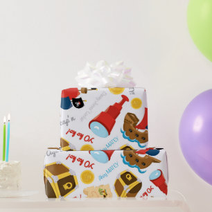 Fun Pirate pattern Party wrapping paper