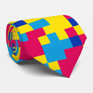 fun pixel pattern colours neck tie