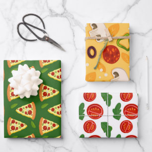fun pizza food pattern Wrapping Paper Sheets