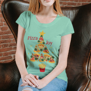 Fun Pizz'a Joy Pizza Christmas Tree Tri-Blend Shirt