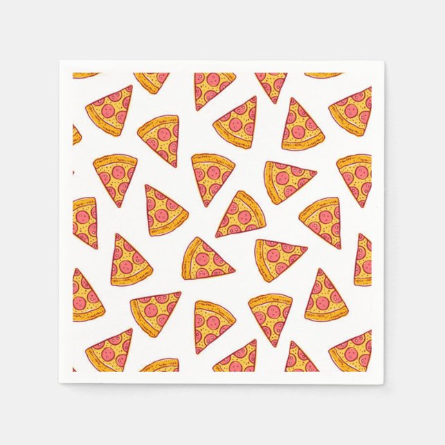 Fun Pizza Slice Pattern Napkin (Front)