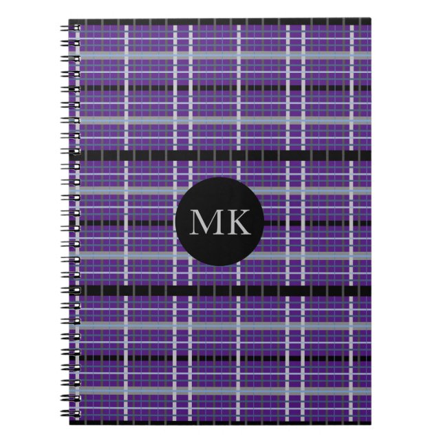 Fun Plaid Monogrammed Notebook (Front)