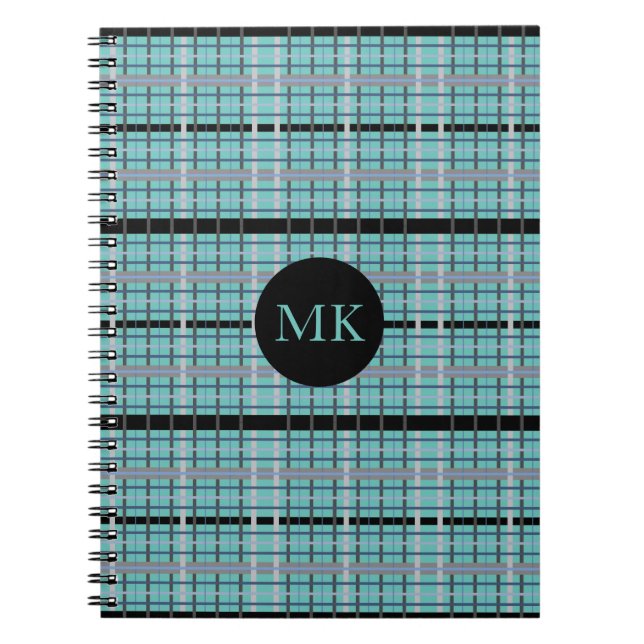 Fun Plaid Monogrammed Notebook (Front)